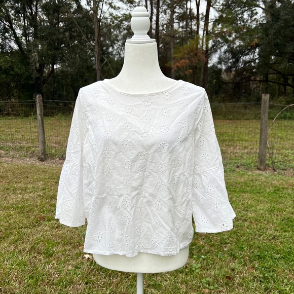 LAST CHANCE 7/31 White Eyelet Top - Picture 1 of 8
